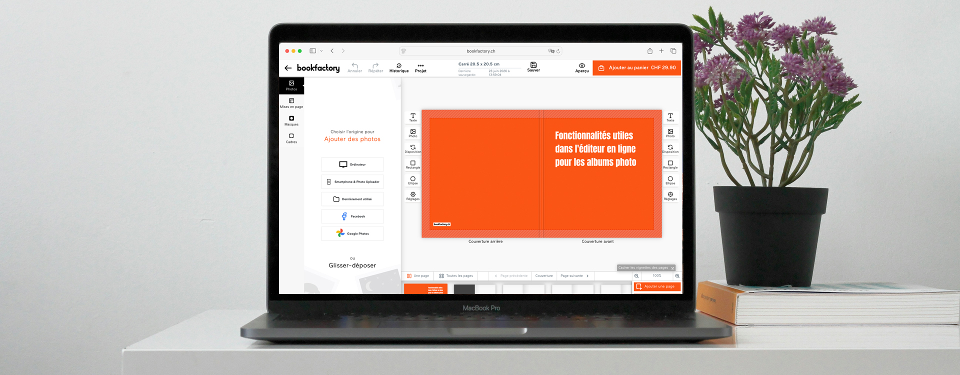 Fonctionnalités utiles dans l&rsquo;éditeur en ligne pour les albums photo